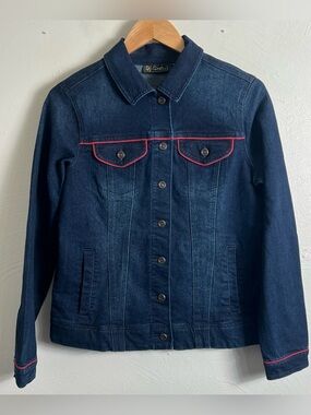 DG2 by Diane Gilman Blue Stretch Denim Jacket‎ Size Small